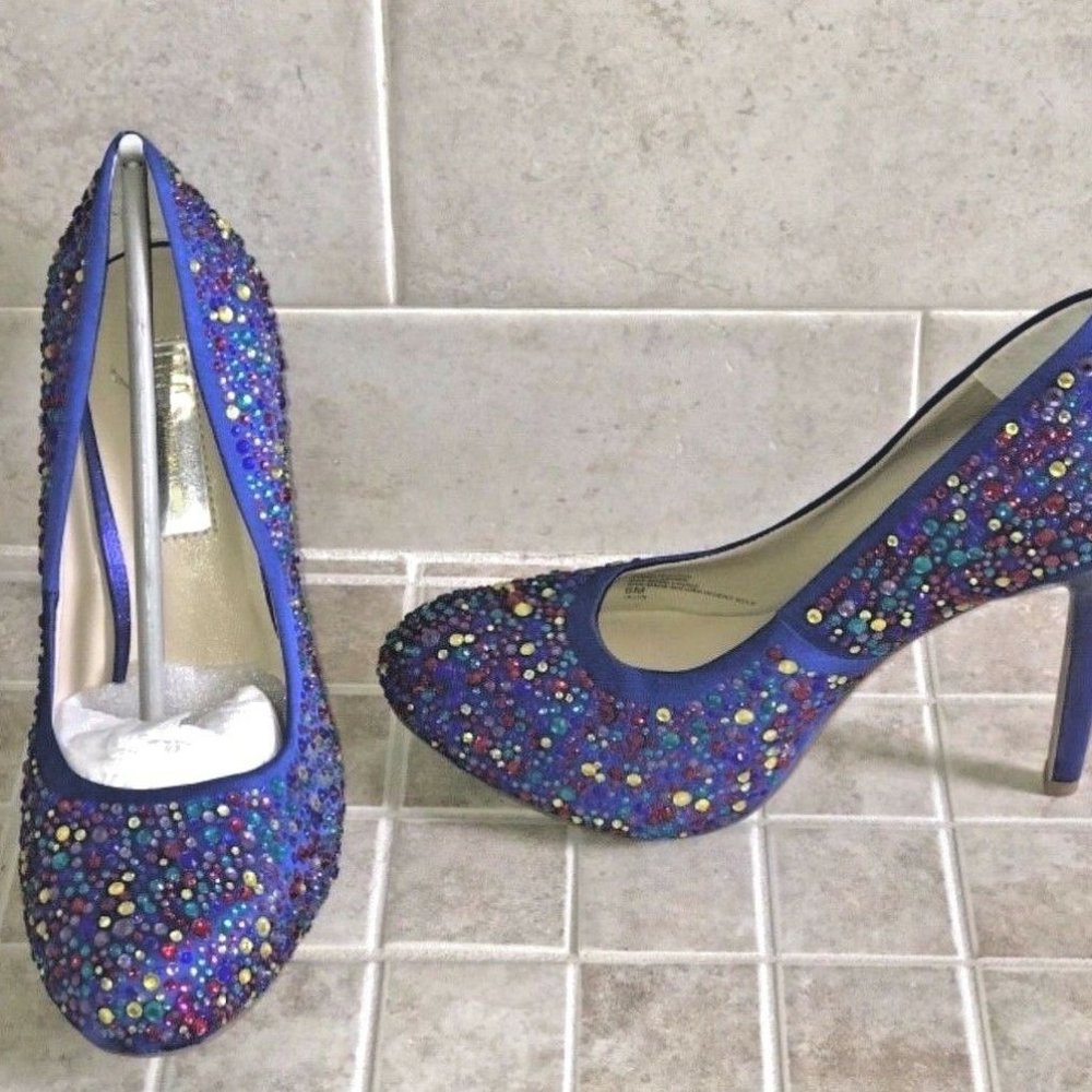 INC International Concepts blue red Crystal Shoes